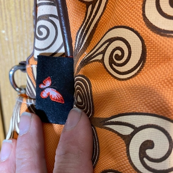 House of Botori orange and brown big bag shoulder bag purse duffle bag baby bag‍ - Picture 3 of 11